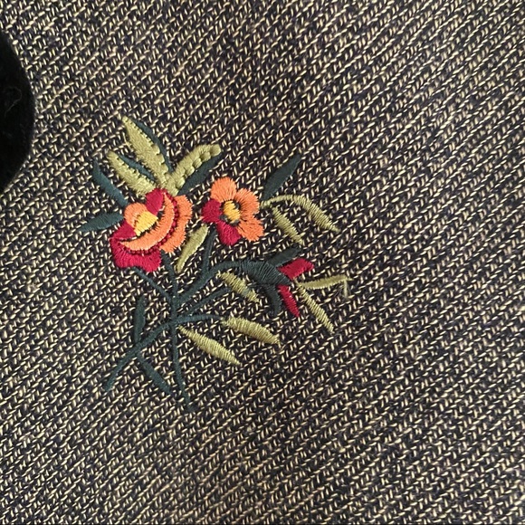 VINTAGE KENZO embroidered floral velvet blazer S 4 - Picture 12 of 15